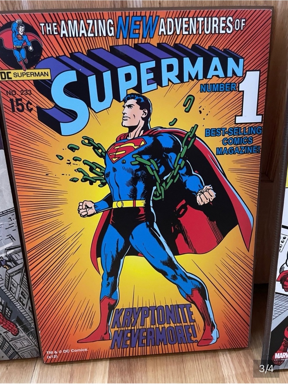 DC Comics Superman ‘Kryptonite Nevermore’ Comic Cover Wooden Wall Art - 13”x19”